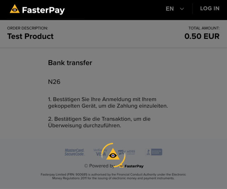 FasterPay Bank Transfer preset