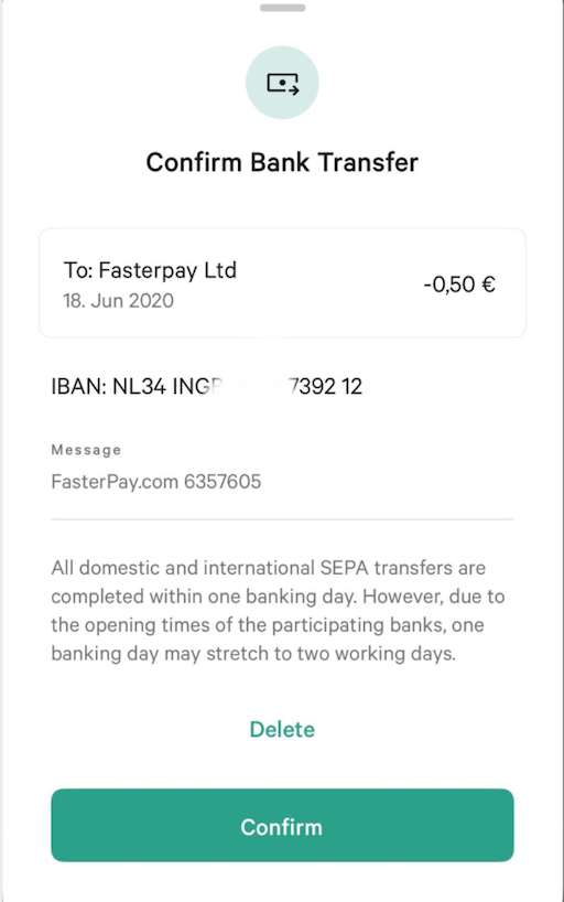 FasterPay Bank Transfer preset