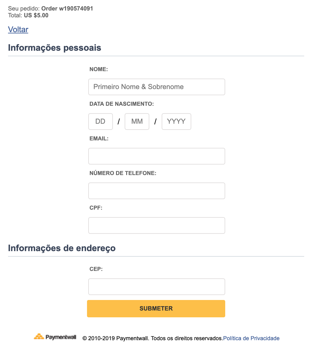 Payment Method - Bank Transfer Brazil