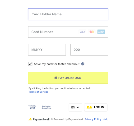 Payment Method Credit Cards